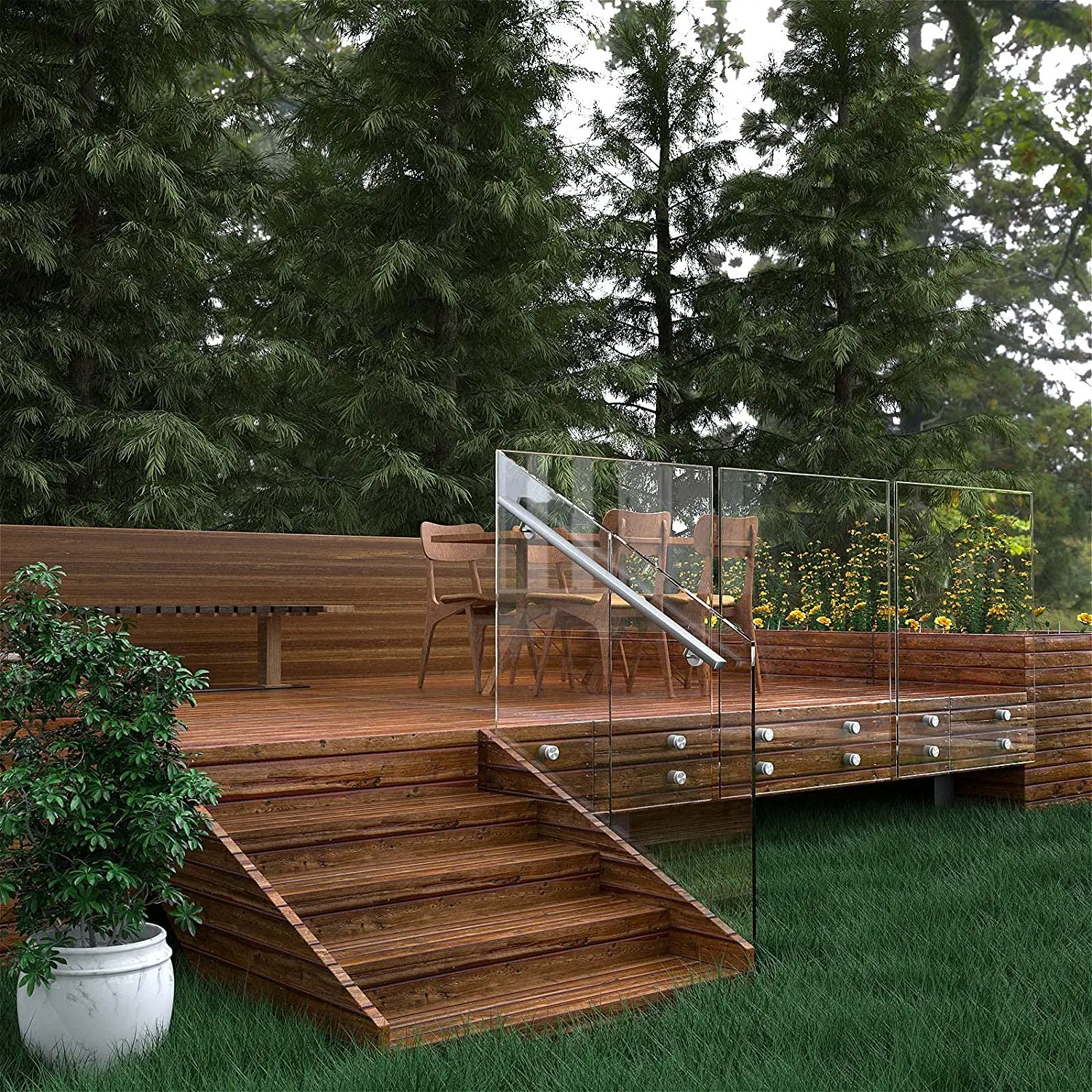 Ace Standoff Glass Railing Modern Stainless Steel Glass Standoff Bolts For Outdoor Glass Railing