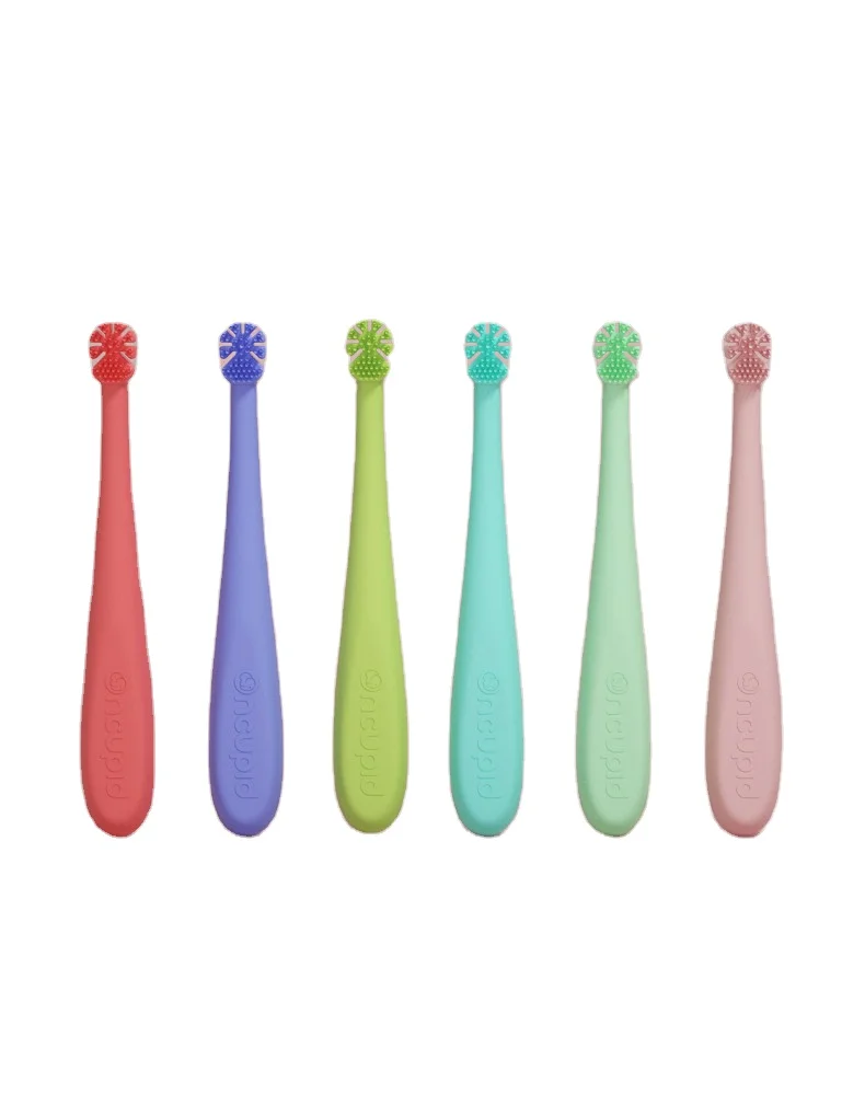 Standard Silicone kids tooth brush baby training toothbrush set for Kids Infant Children