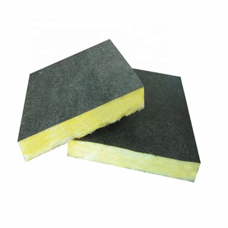 Black Thin Fiber Cloth Faced Fiberglass Insulation/ Glass Wool Mat with Kraft Paper