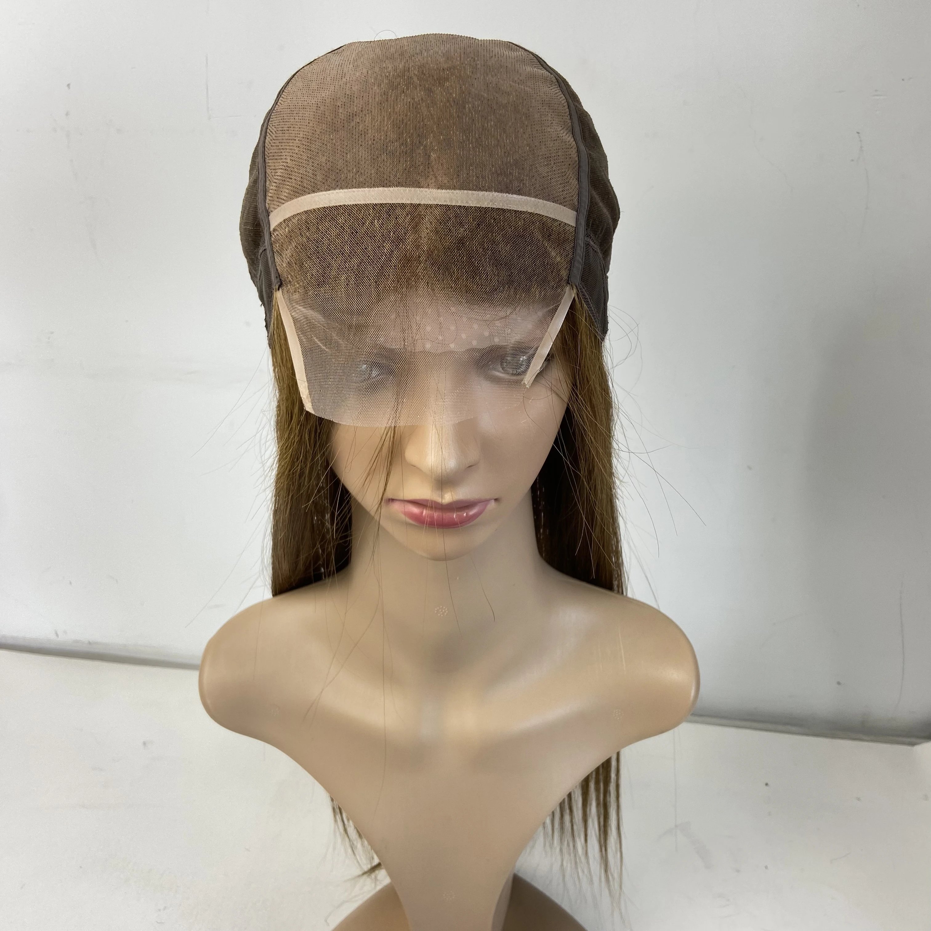 Mono with lace front headband wigs color 6# human hair wigs brazilian hair