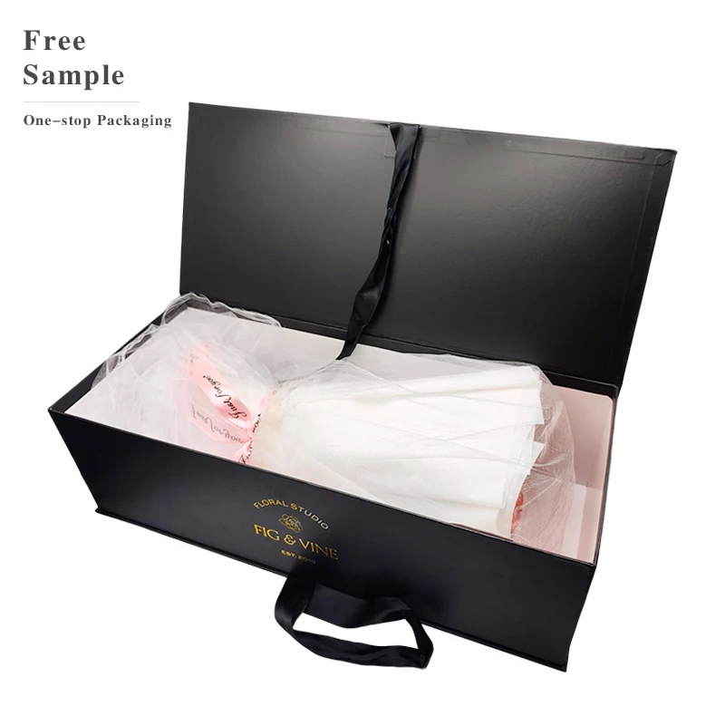 Custom Long Empty Preserved Soap Head Flower Valentines Day Rose Delivery Decorative Packaging Paper Flower Gift Boxes Wholesale