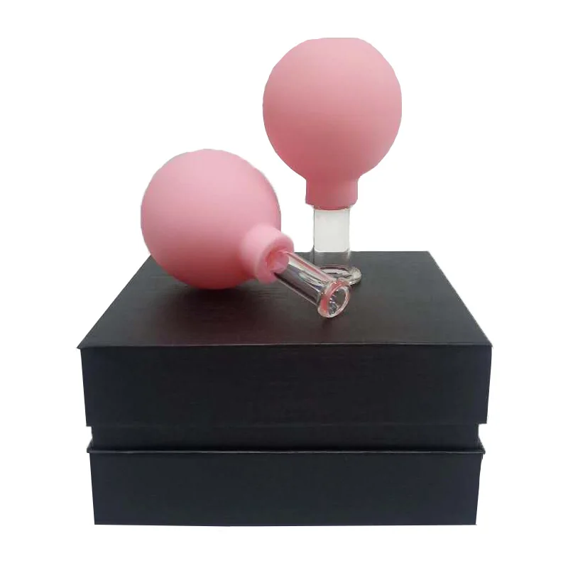 PVC Silicone Glass Material 2 Pieces Set Hijima Vacuum Massage Suction Cupping Anti Cellulite Beauty Facial Cupping Set