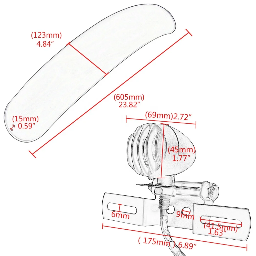 Мотоциклетный комбинированный задний фонарь на гриль и держатель номерного знака + задний брызговик в стиле ретро для Harley Bobbers Chopper Cafe Racer