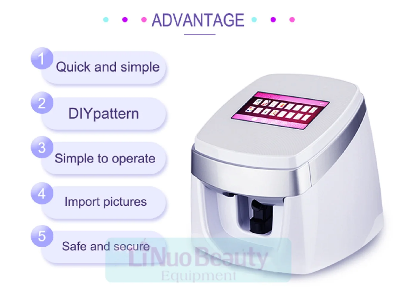 3D portable nail art print machine nail sticker printer polish beauty equipment five fingers digital photo nail art printer