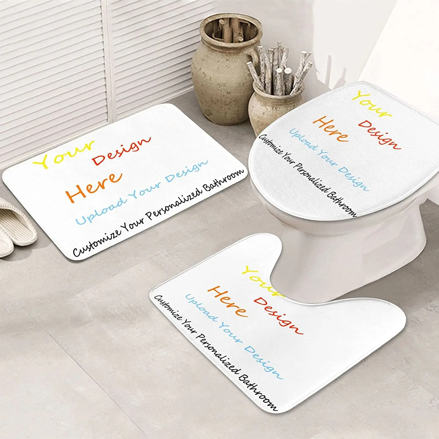 
Black Girl with Yoga I Am Vintage Shower Curtains Set with Bath Rugs and Mats, Toilet Lid Cover and 12 Hooks 