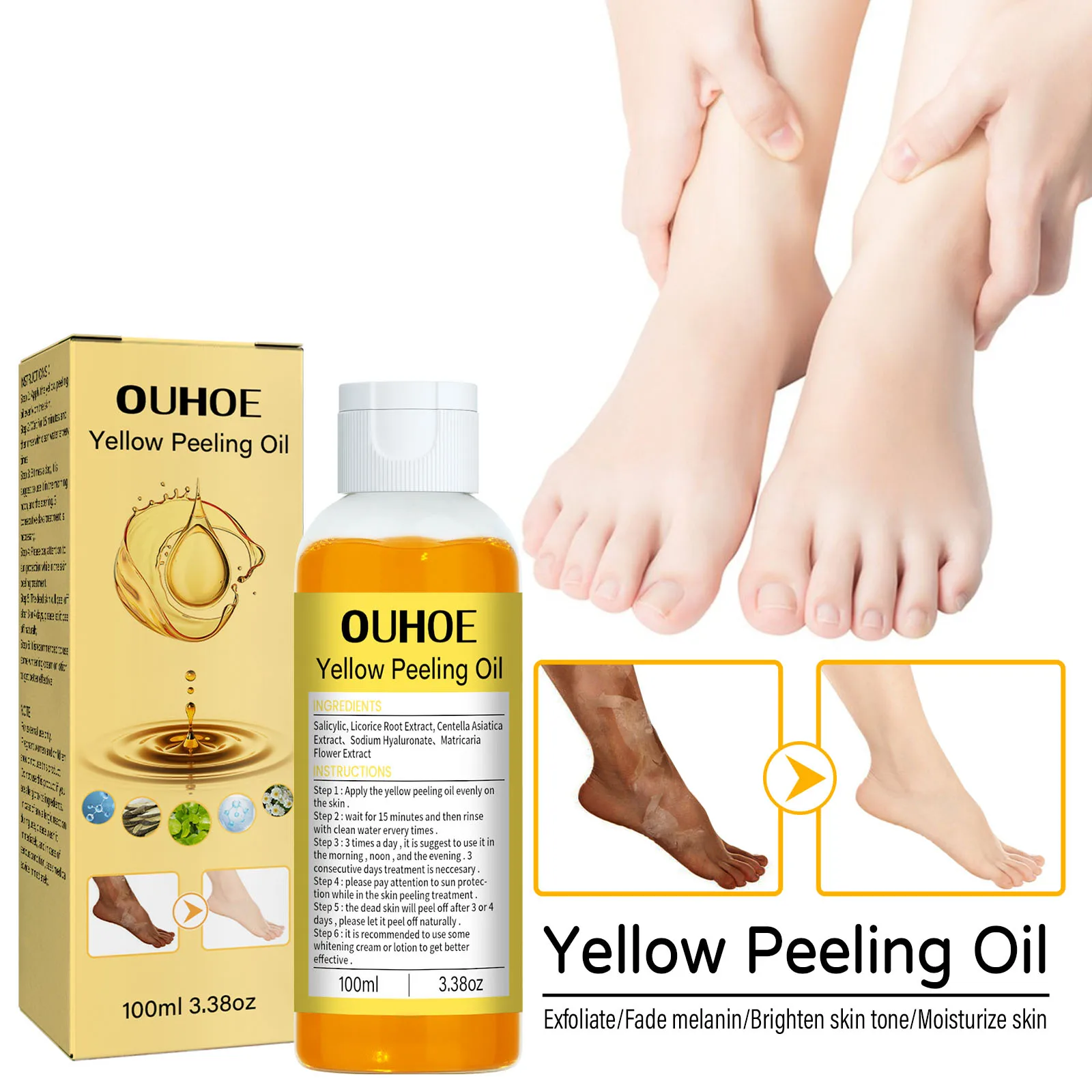 OUHOE Yellow Peeling Oil Supplier Nourishing Whitening Organic Lightening
