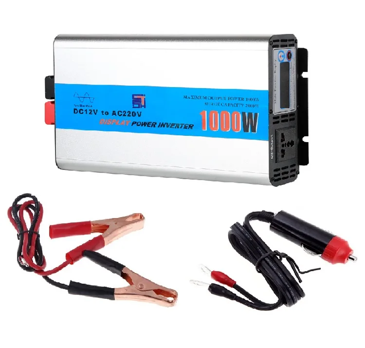 High Quality Universal Socket 1000 Watt DC AC Pure Sine Wave Car Solar Inverter 12V 220V Home Inverter Pure Sine 1000W