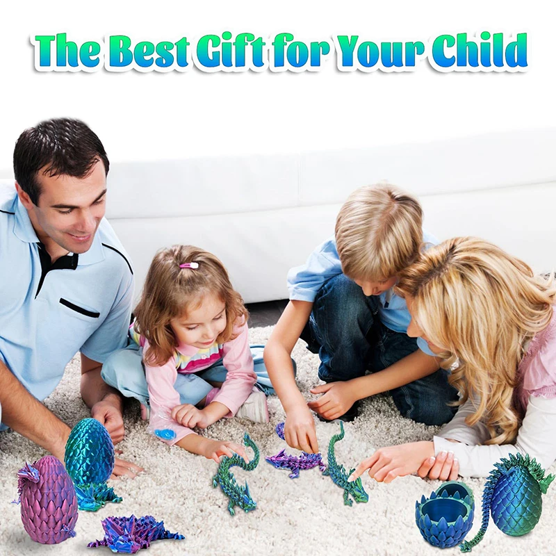 New Design Custom Articulated 3d Print Models Hydra Animals Flexible Chinese Dragon Fidget Toy for kids