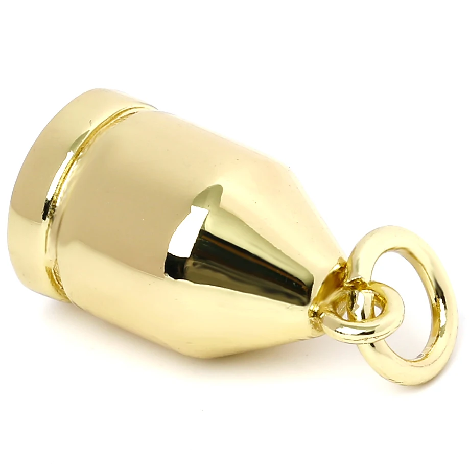 Rocket Shape Hanging Buckle Cord Fancy Gold Bag Hardware Metal Cap Tassel Crimped End Cap For Purse