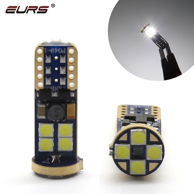 T10 Led Canbus W5W Led Bulbs 194 3030 12SMD 6000K White Dome Reading License Plate Light Car Interior Light