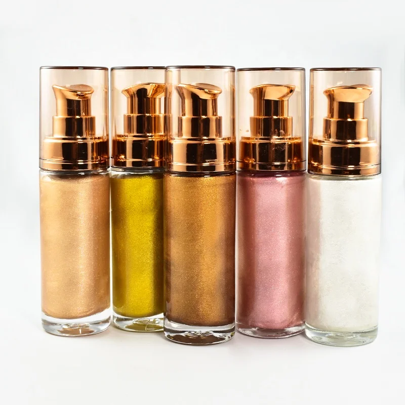 OEM Private Label Makeup Highlight Shimmering Glitter Soft Body Highlight 5 Colors Liquid Highlighter