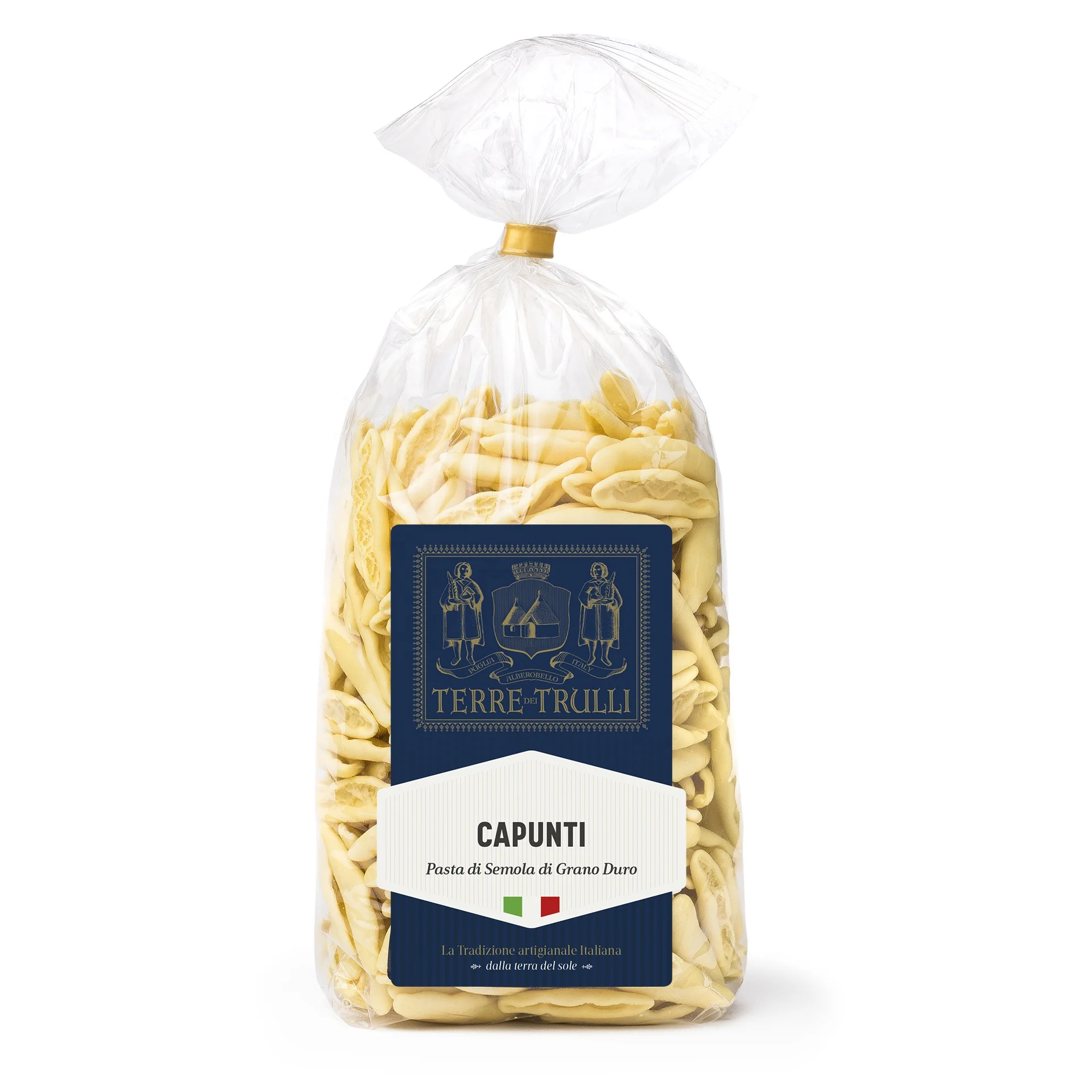 Italian High Quality Noodles - Apulian Premium Slow-Dried Pasta - Capunti 500g bag pack