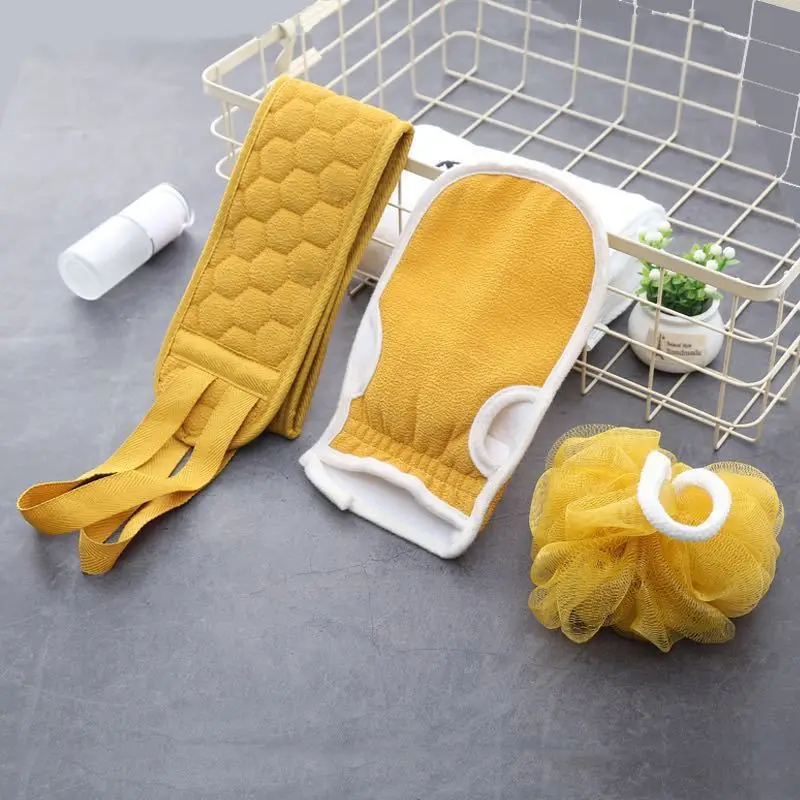 Bath Towels Set Scrubbing Long Strip Scrubbing Towel Rubbing Back Mud Peeling Gloves Body Massage Skin Clean Shower Bath Ball