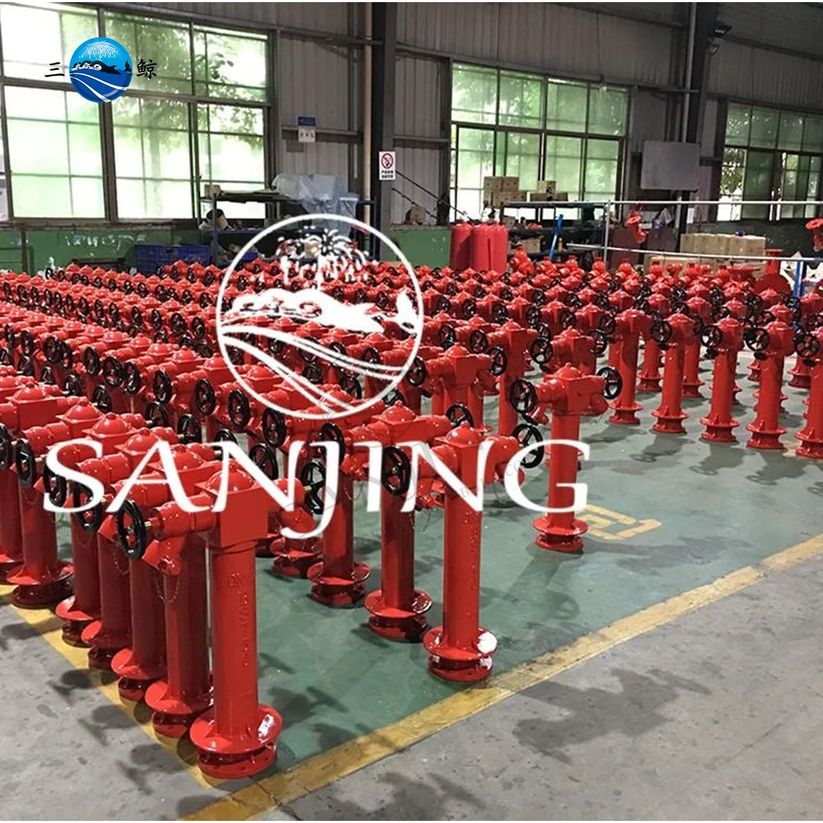 SANJING Two Way Brass Outlet Landing Valve  Wet Pillar Hydrant BS750 Fire Hydrant