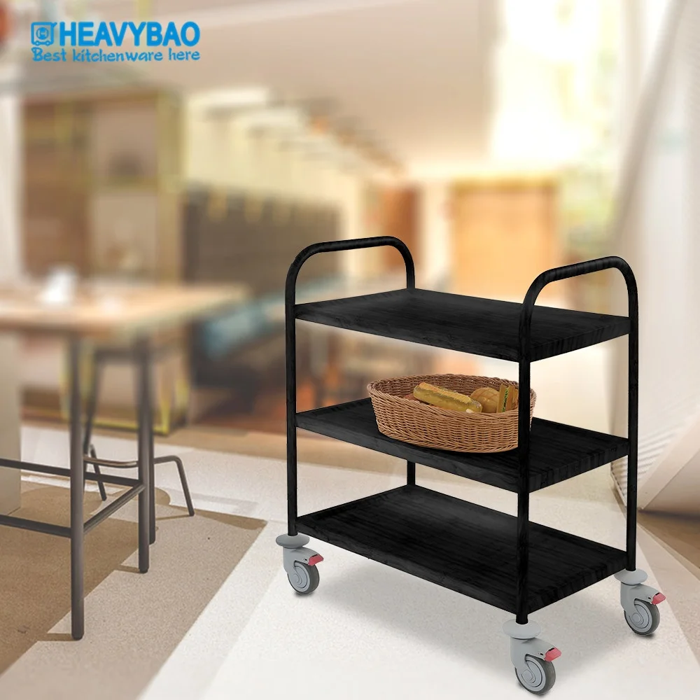 Heavybao Stainless Steel 3 Tiers Water Transfer Beverage Serving Hand Trolley cart With Wheels