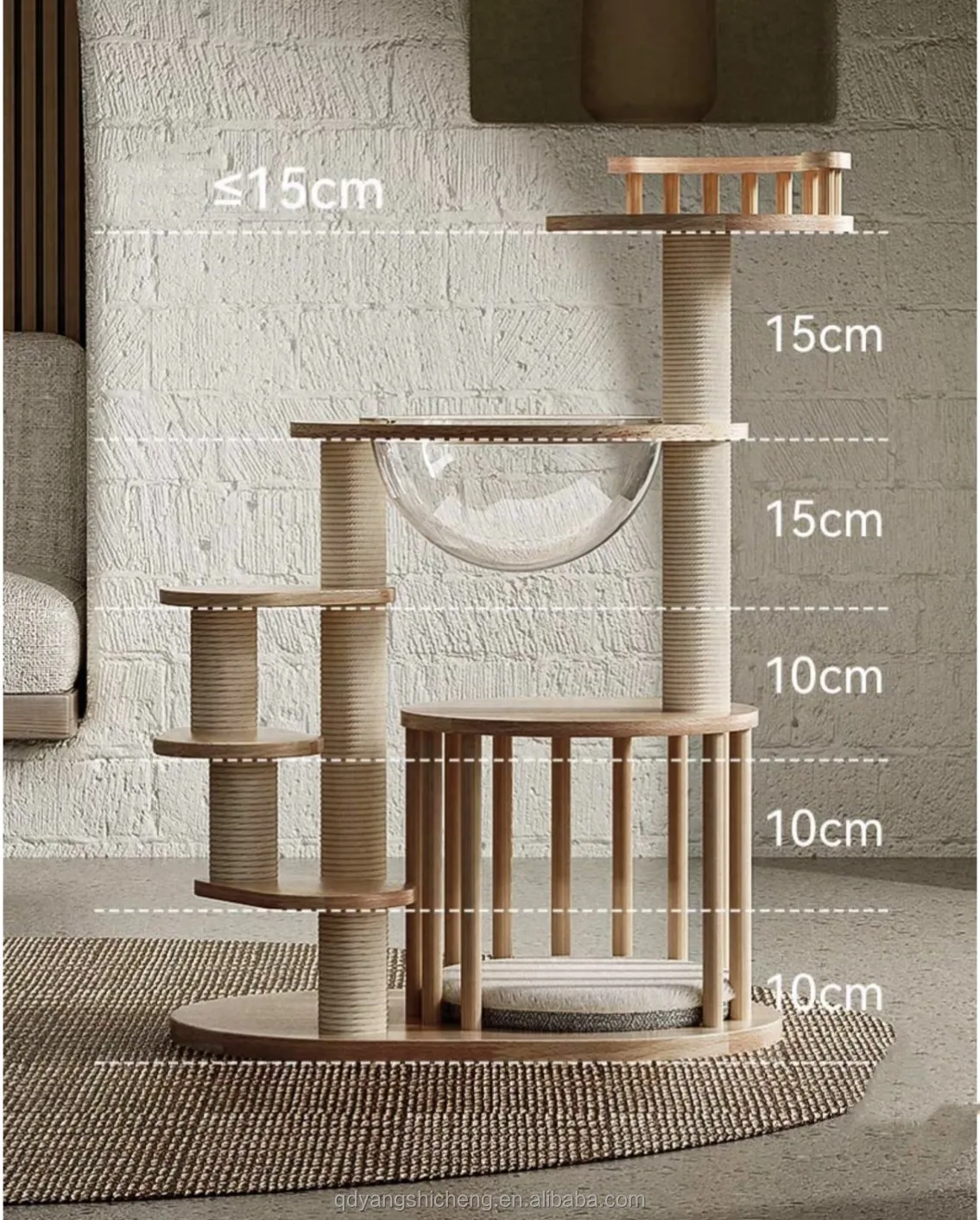 2024 Unique Design Fashion Wood New Bamboo DIY Space Capsule Cat House