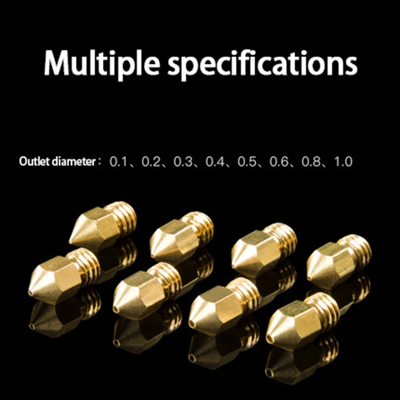 3D printer accessories MK8 Nozzles Extruder Nozzle Extruder Print Head 1.75mm for 3D Printer MK8 brass nozzle