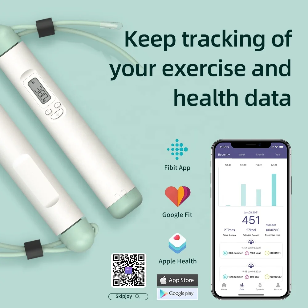 Fitness Home Gym Ball Sports Products App Calorie Counter Skipping Jump Rope Fitness Adjust