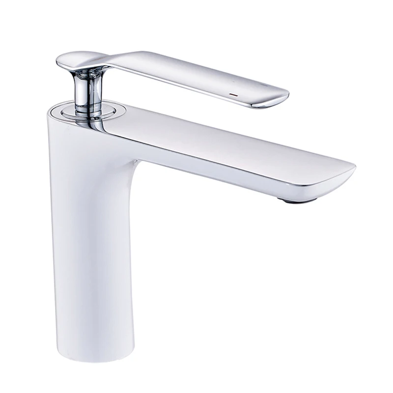New style white chrome classic modern deck mounted waterfall basin shower bathroom sink tap faucet