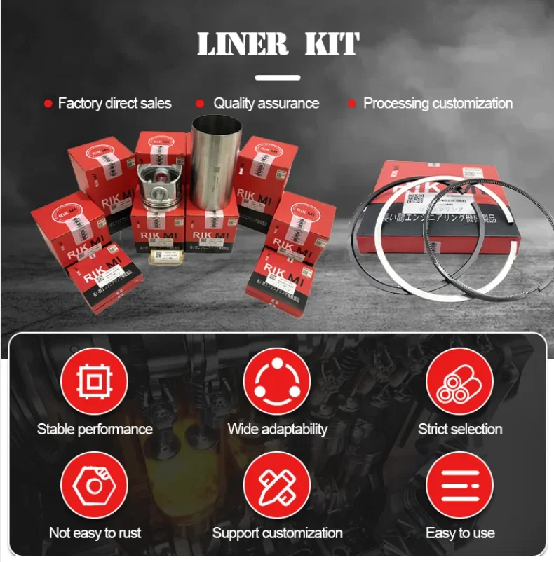 Excavator forklift forklift harvester diesel engine Cylinder Kit liner Piston Kit Engine Spare Parts cylinder liner kit alloy