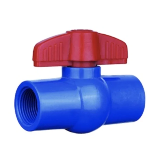 Deep blue colour virgin PVC material ball valve household Valve