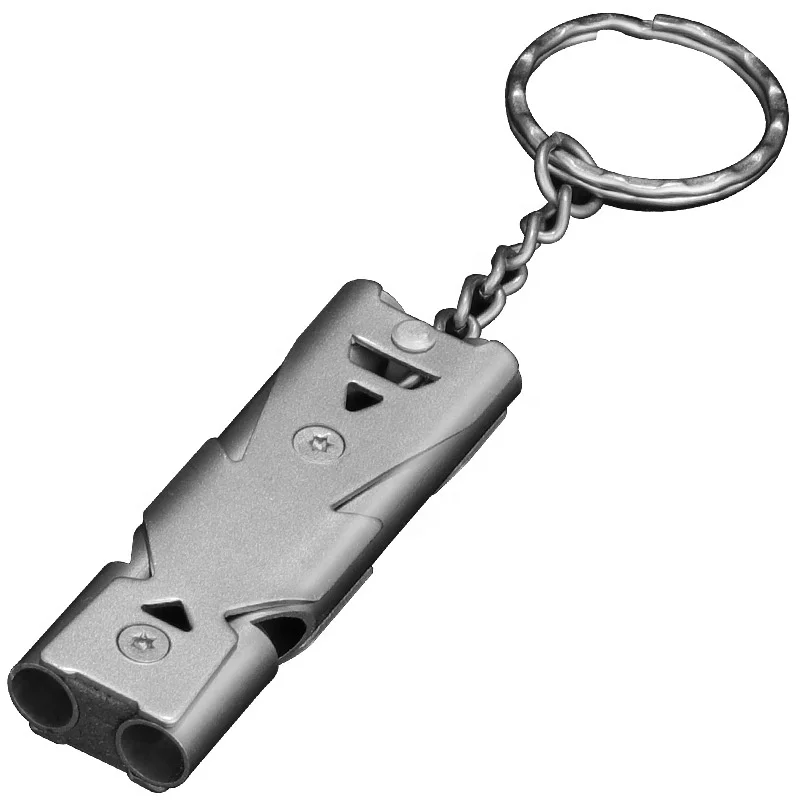 High decibel Low MOQ Double-tube outdoor sos sports stainless steel aluminum hiking rescue emergency Survival whistle