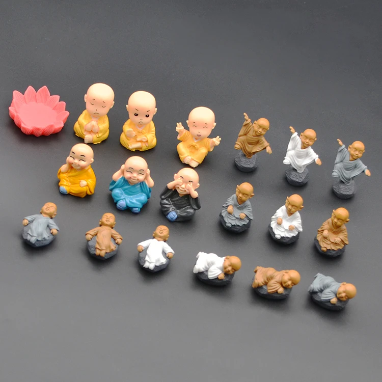 car accessories fairy garden miniatures figurines resin crafts figures little buddha monk