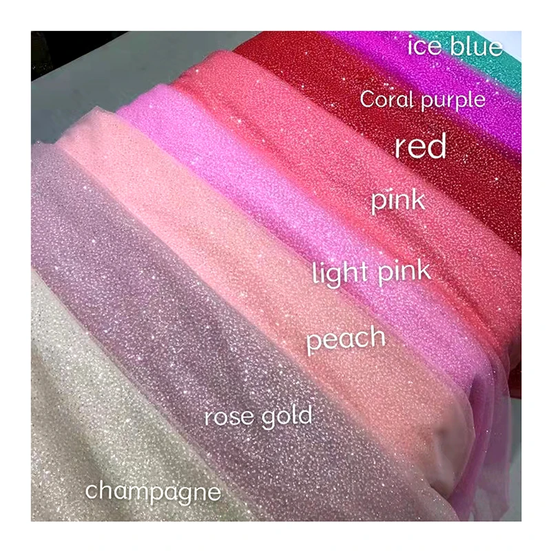 Multicolor Bridal Wedding Dress Making Tulle Material Lace Mesh Sequin Fabric Trimmings for Sewing Glitter Evening Gown Clothes