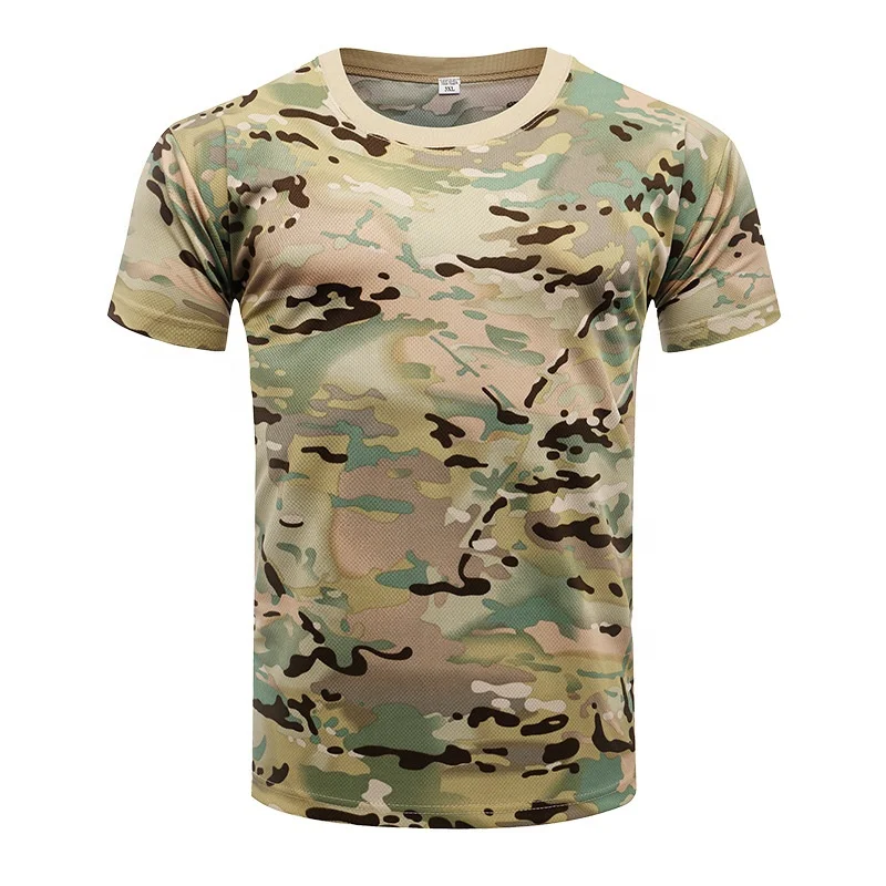 YAKEDA Outdoor Breathable Tactical Clothes Fast Dry Camouflage Combat Short Sleeves T Shirt Tactical Shirt
