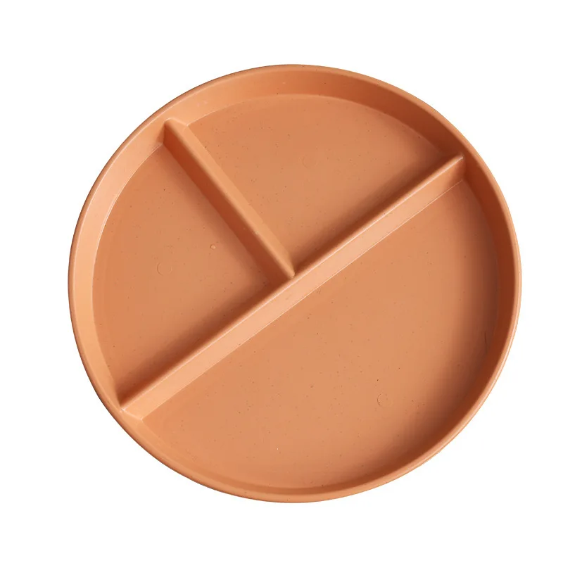 late divided food dispatch disk plate separated meal measuring plate three grid household adults and children school plate
