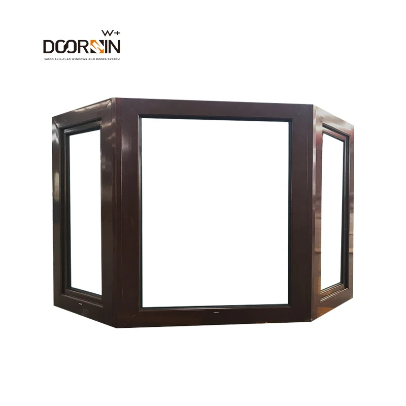 New Style Popular Hurricane Casement Windows Sound Proof and Energy Saving Triple Galzed Large Bay Wooden & Aluminium Window