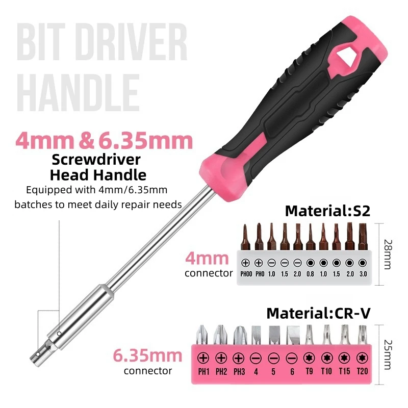 130Piece Home Tool Kit Pink Packaging For Easy To Carry Built-In Tools For A Variety Of Scenarios Durable Material