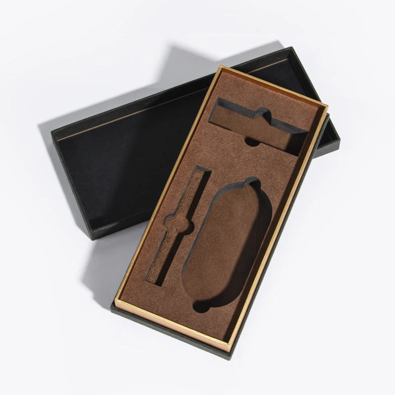Zeal-x packing custom high quality Customizable wholesale brown outer box black lining noble and elegant gift packaging box