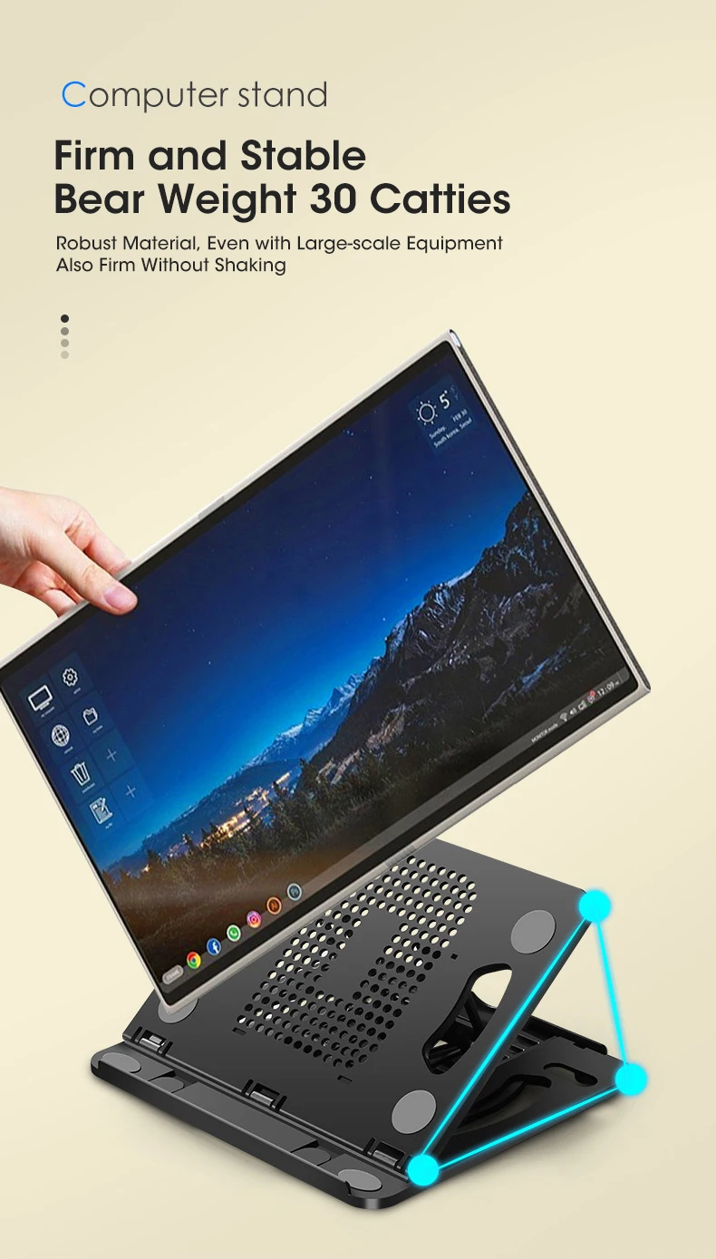 Foldable  Laptop  Stand Holder  Plastic Suitable for 12-17 Inch Gaming Macbook Lenovo Laptop Adjustable Laptop Stand