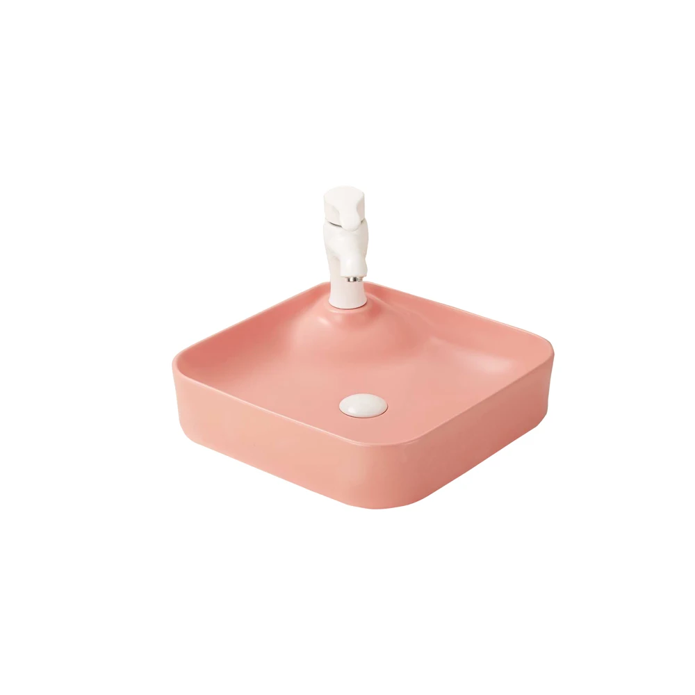 Modern Design Top Mounted Ceramic Hand Wash Art Basin Mini Small Size Rectangular Round Counter Installation for Villa Bathroom