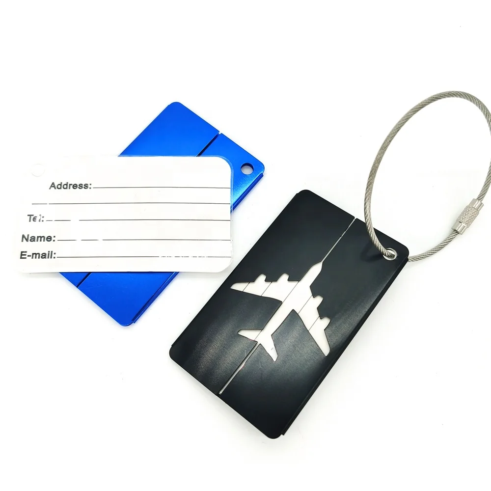Factory Directly Custom Logo Aluminum Plane Pattern Travel Tags Anodize Colors Luggage Tags