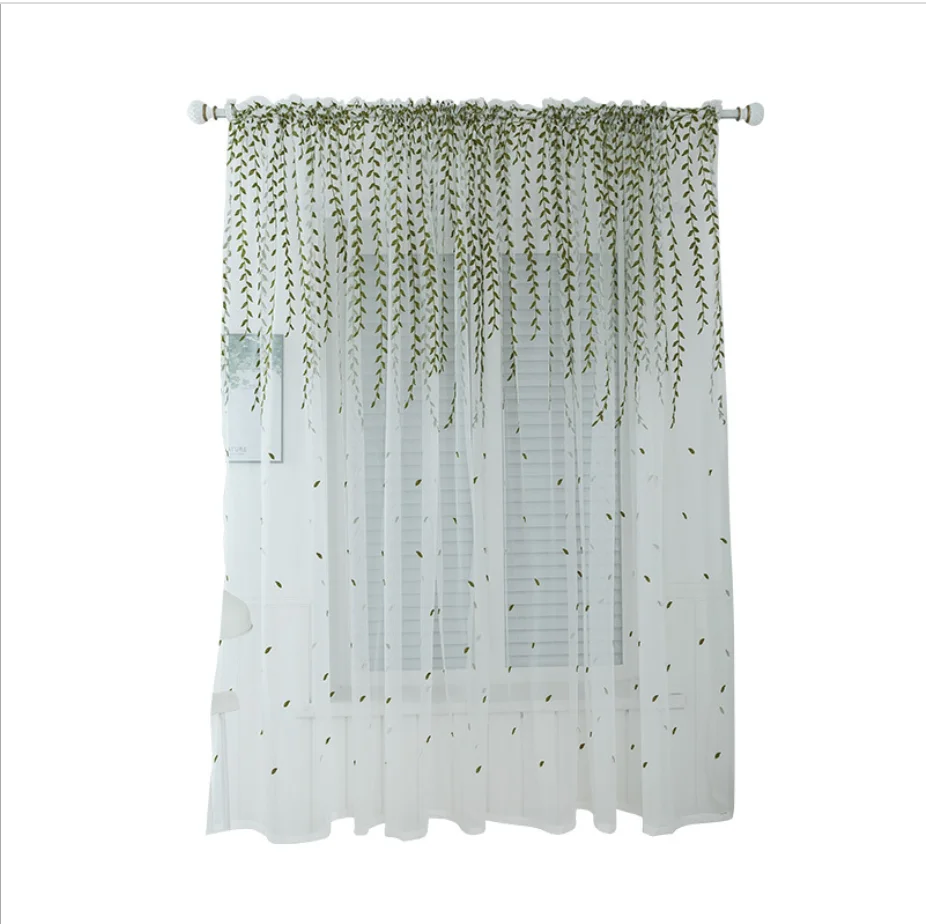 
 Лидер продаж, Производители внешней торговли, готовые занавески с вышивкой из ивовых листьев  