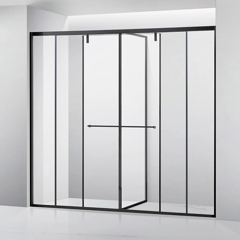 High End Bathroom Partition Wall Wet Room Shower Screen Gold Double Door Large Shower Enclosure