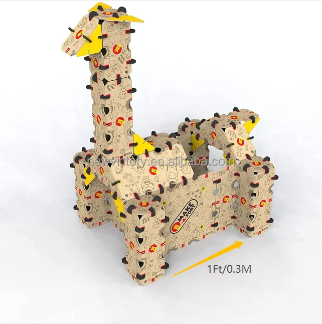 Educational construction DIY fort building kits for children assemble cardboard toy for kids Indoor Cardboard Playhouse