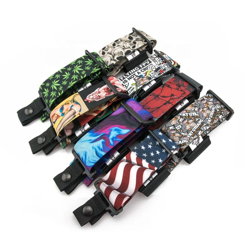 Sublimation Printed Logo Adjustable Buckle Custom Elastic Head Strap For Snowboard  Elastic Straps striped polyester ribbon