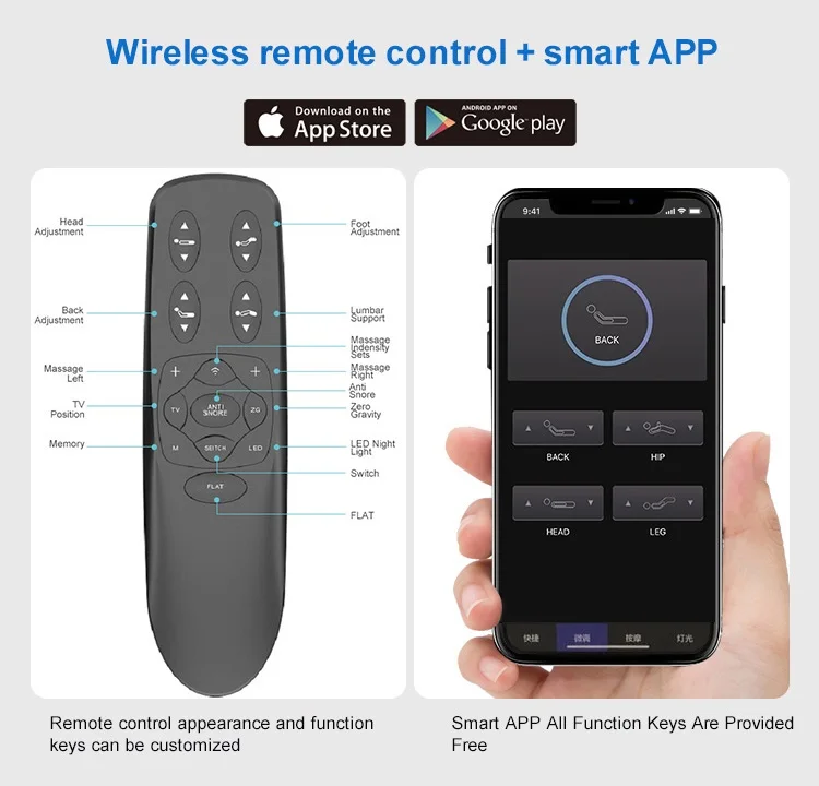 
L040 App Wifi control motor smart metal adjustable bed base electric with massage 