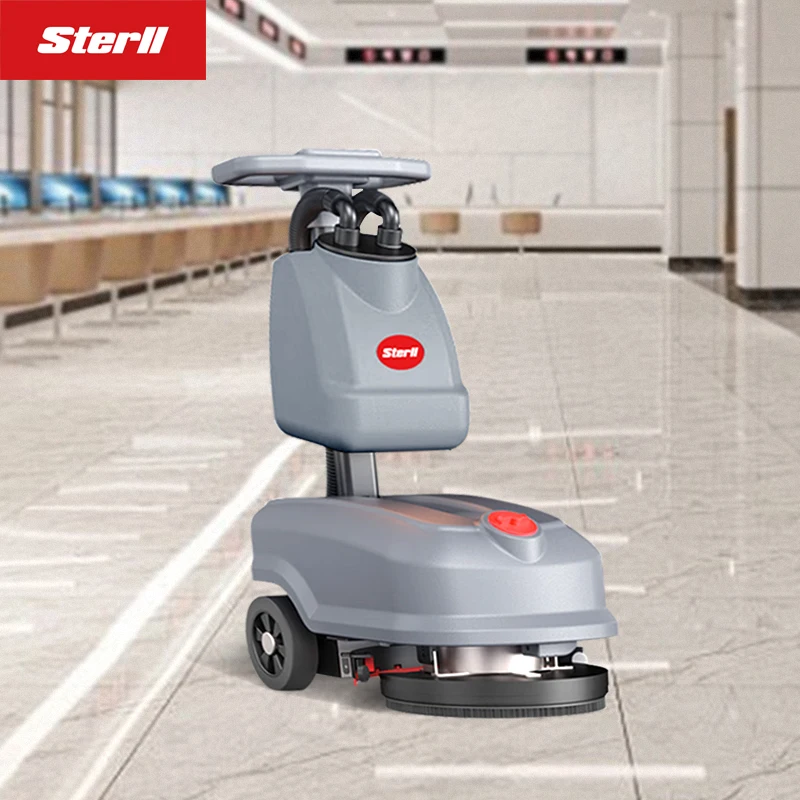 Sterll Mini Hand Push Lithium Battery Brush Compact Automatic House Keeping Floor Scrubber Machine