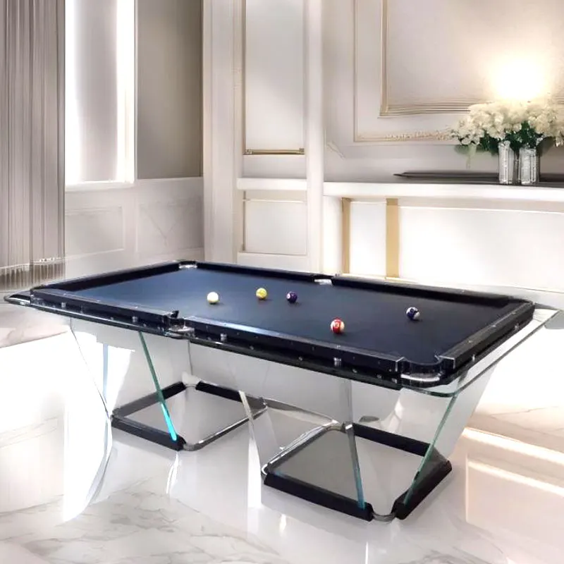 pool de 9 pies 8 ball biliard modern luxury pool table 8ft 9ft billiard glass design pool table