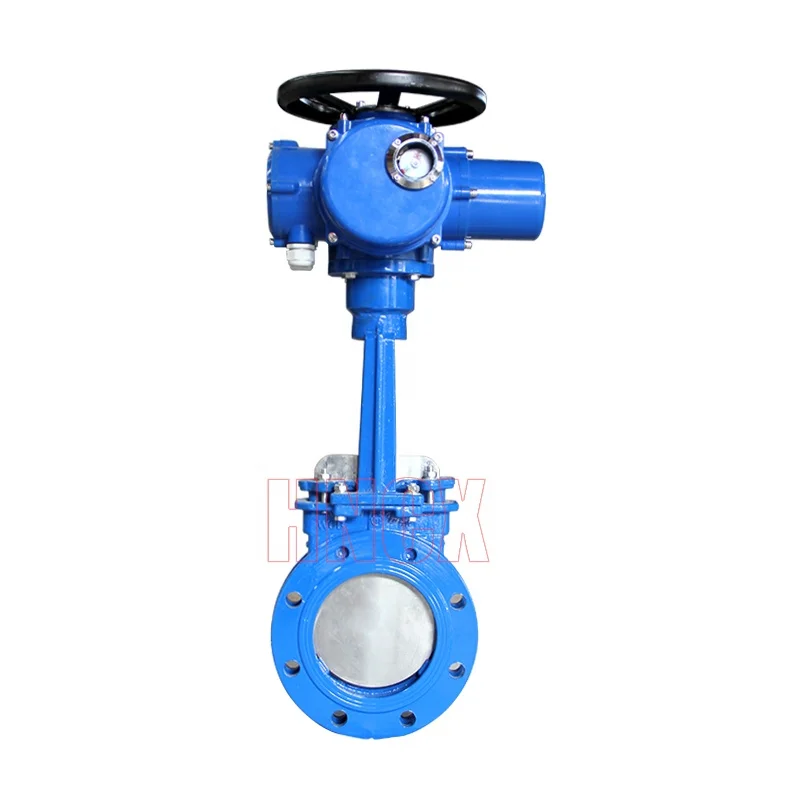 380V Stainless steel gate knife gate valve with electric actuator din ductile iron electric knife gate valve 500mm
