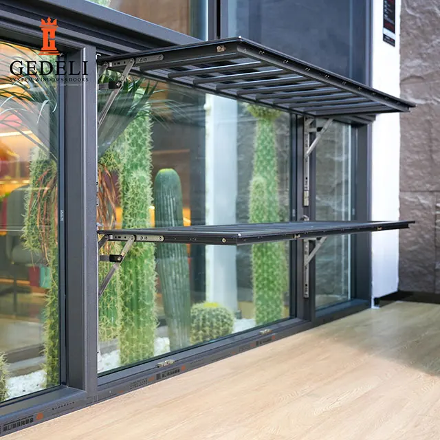 Recessed design folding sliding window soundproof aluminum window balcony large glass window