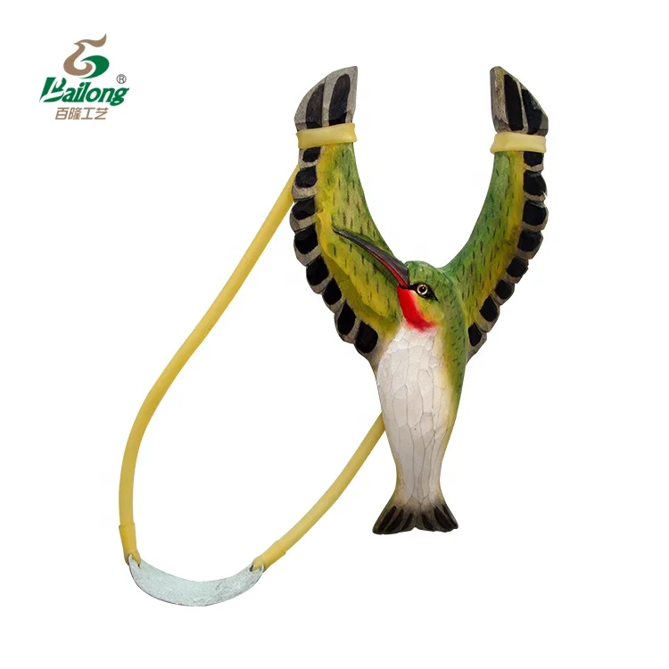 New design bird shape kids toy wooden slingshot