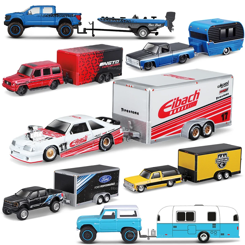 Maisto 1:64 Campers Touring Caren Closed Car Trailer Staples Transport  Dicast Model Cars Toy Vehicle Toys Models Car Toys