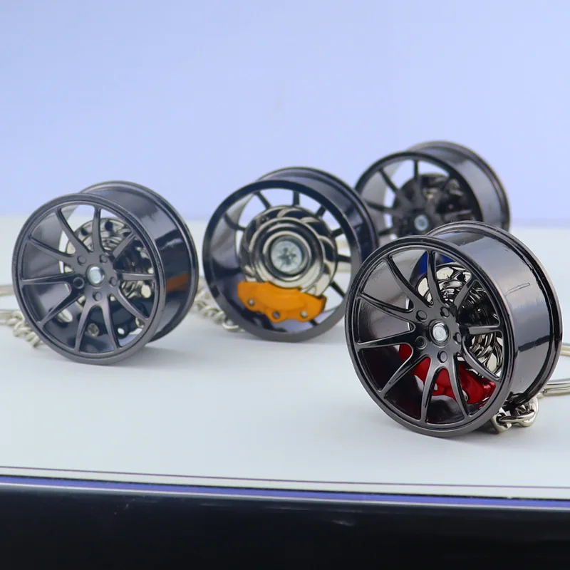 Оптовая продажа 3D-поворотная автомобильная фара ступица дисковые тормоза брелок металлическая тормозная колодка автомобильные запчасти для ключей изготовленный на заказ