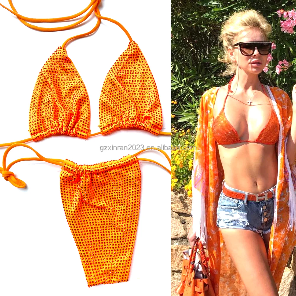 B003 Fashion shining Crystal Diamond thong bikini set sexy Rhinestone Bikini for girls