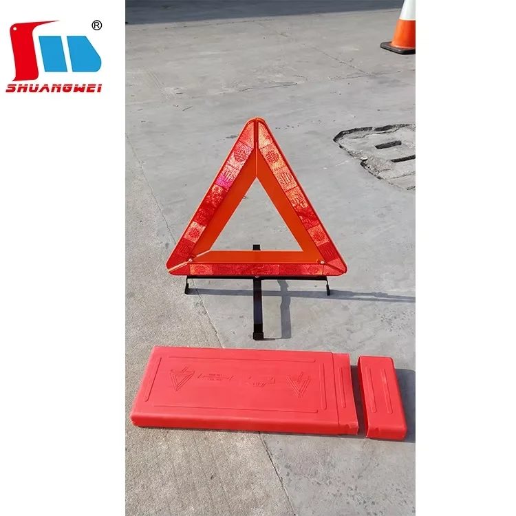 PMMA+ABS Car Roadside Emergency Traffic Warning Road Safety Triangle With High Visibility Reflective